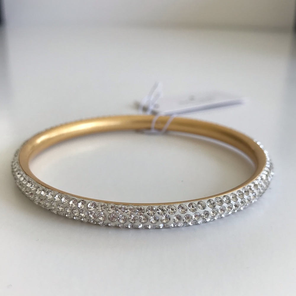 Nwt Kate Spade New York Razzle Dazzle Pave Clear Crystal Glam Bangle Bracelet